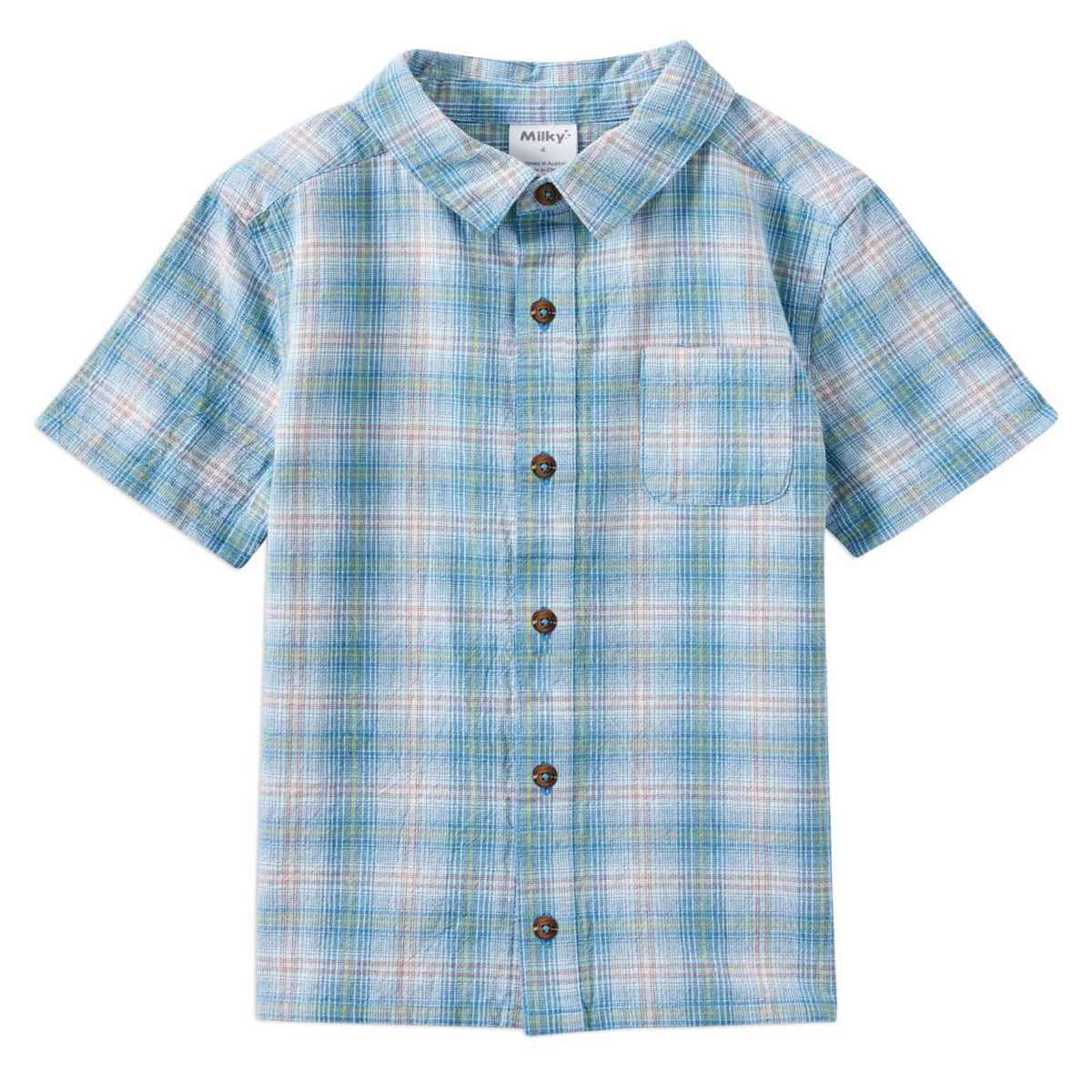 Milky Dusty Check Shirt 2-7Y